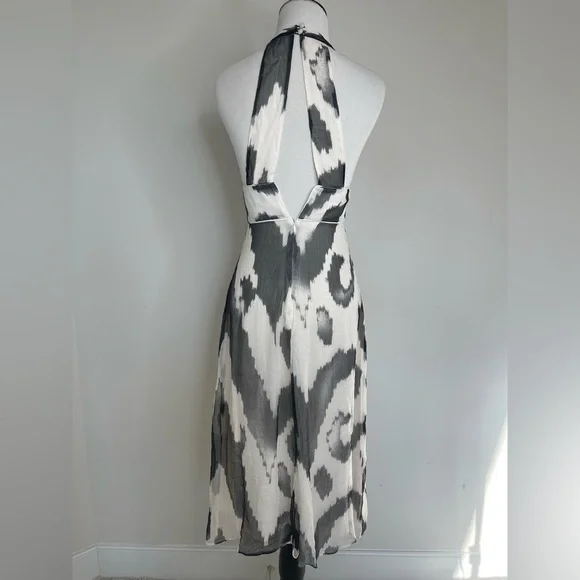 Tommy Hilfiger Special Edition 100% Silk Ikat Print Keyhole Back Midi Dress - Picture 9 of 17
